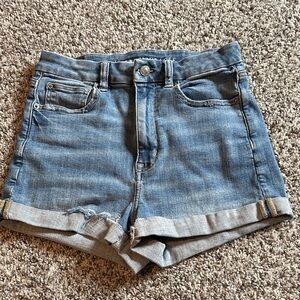American Eagle Outfitters Light Blue Rolled-Hem Denim Shorts